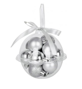 MAGICHOME WEIHNACHTSKUGELN, 12 St., Silber, 3 cm