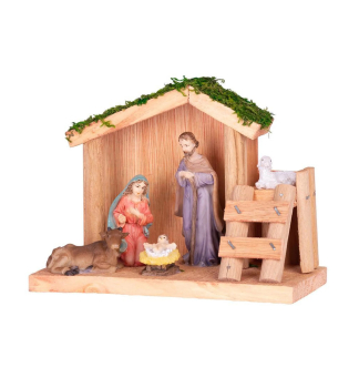 Dekoration MAGICHOME BETHLEHEM, Holz, Polyresin, 15 cm