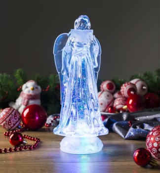 LED Dekoration MAGICHOME WEIHNACHTSENGEL, mit Glitzer, Innen, 10x25 cm