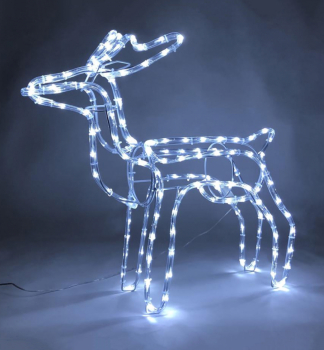 LED Dekoration MAGICHOME WEIHNACHTSRENTIER, kaltwei, 144 LEDs, 59x27,5x64 cm