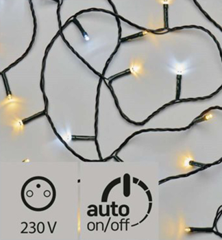 LED-WEIHNACHTSKETTE pulsierend, 12m, 120 LEDs, auen, kalt/warmwei, Timer