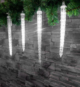 LED Lichterkette MAGICHOME WEIHNACHTEN ICICLE, kaltwei, 16 Eiszapfen, Auen