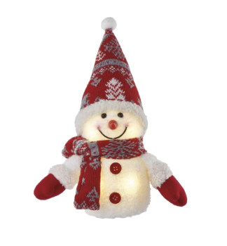 LED Weihnachts-SCHNEEMANN, 25 cm, 3x AAA, Innere, warmwei