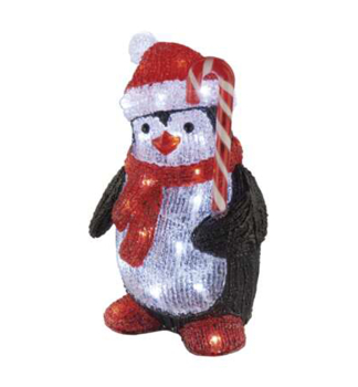 LED-Weihnachtspinguin, 30,5 cm, 30 LEDs, auen, kaltwei