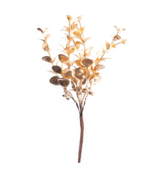 Weihnachtszweig MAGICHOME, Eukalyptus, Gold, 15 cm