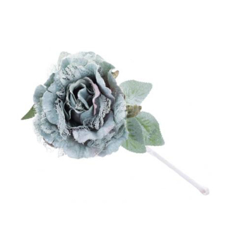 MAGICHOME WEIHNACHTSBLUME, Pfingstrose mit Blatt, grn, 23 cm