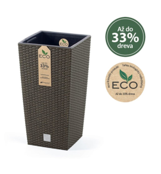 Blumentopf RATO SQUARE ECO WOOD, Kaffee, 24 x 45 cm