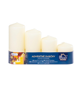 Adventskerze, creme, 48 x 60/80/100/120 mm, 4 St./Packung