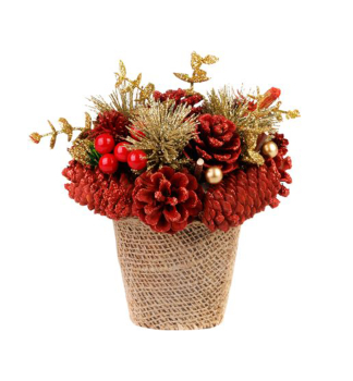 Ikebana MAGICHOME WEIHNACHTEN, natur, rot, 17 x 17 cm