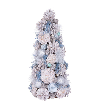 Kleiner Baum MAGICHOME WEIHNACHTEN, dekoriert, creme, 47 cm