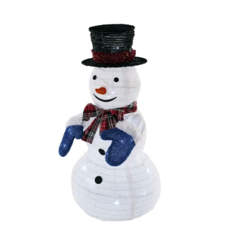 LED Weihnachts-SCHNEEMANN, faltbar, 60 cm, Indoor, kaltwei